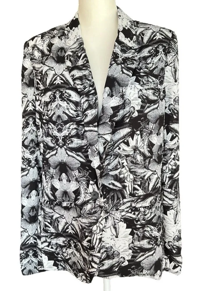 urban outfitters silence + noise Blazer lightweight abstract floral size Large