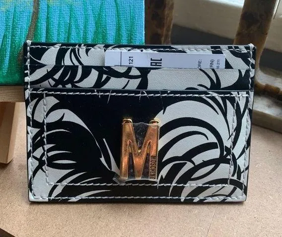 Authentic MOSCHINO Leather Logo card case