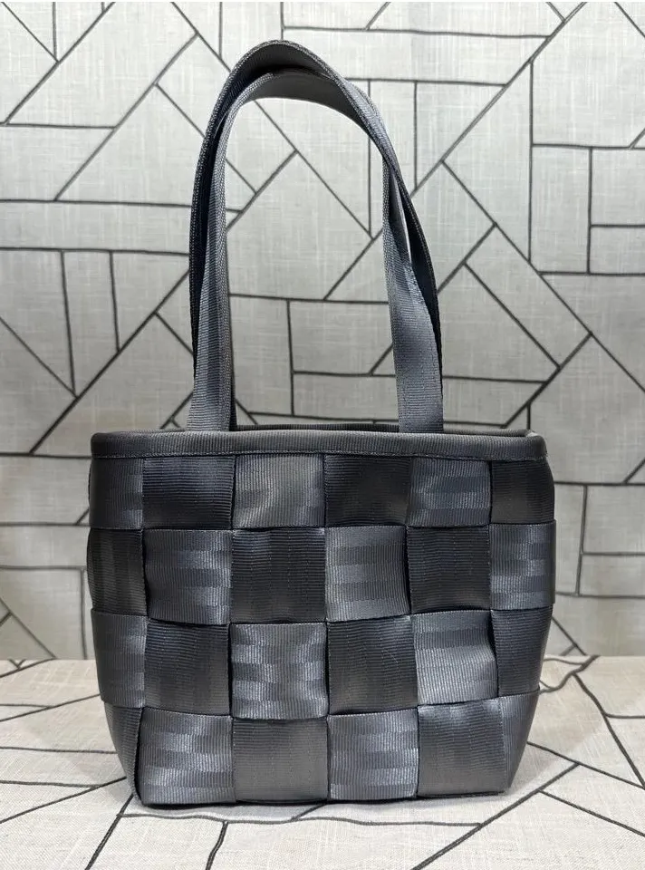 Harvey's Seatbelt Woven Tote Purse Durable Top Handle Gray Womens READ