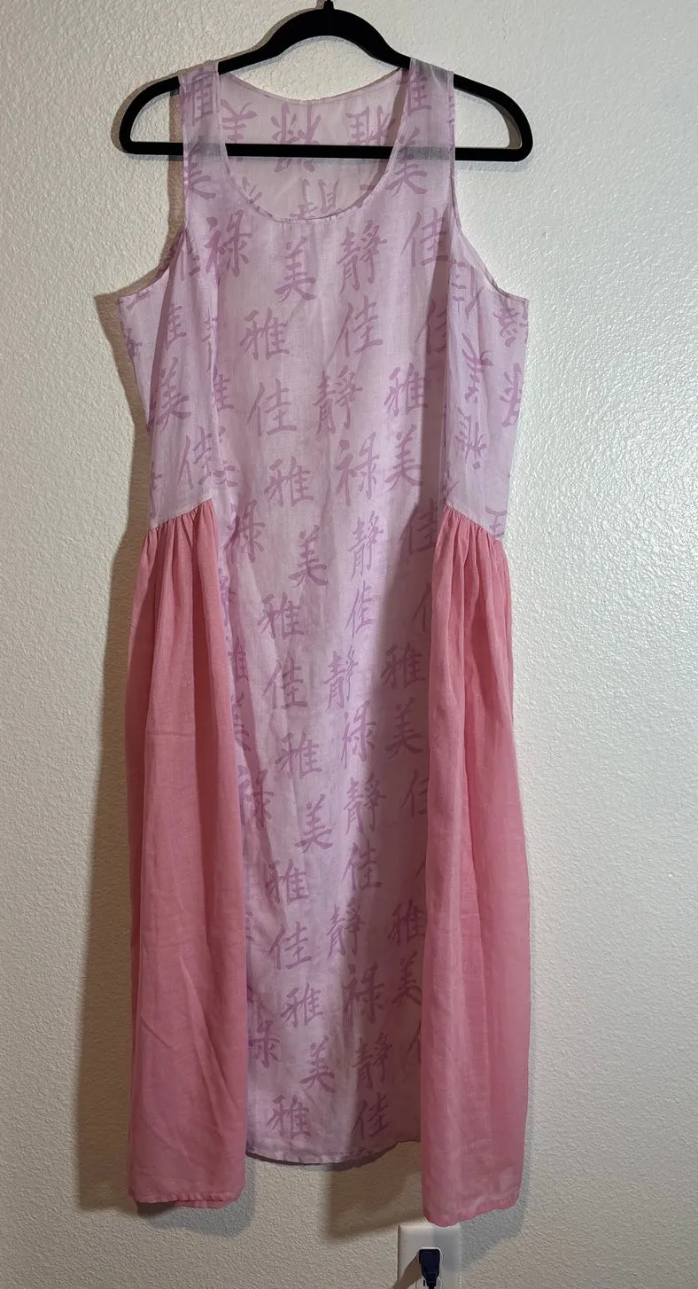 Pink Sheer One Size Sleeveless Dress Swim Cover
