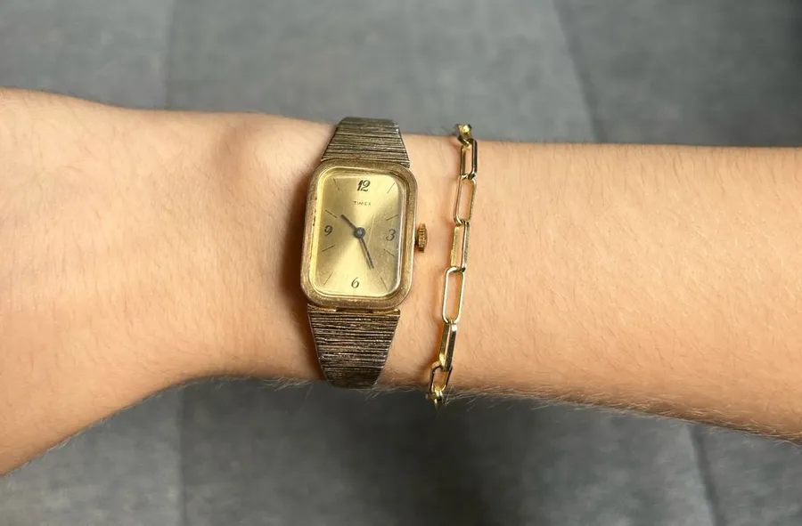 Vintage timex gold tone watch