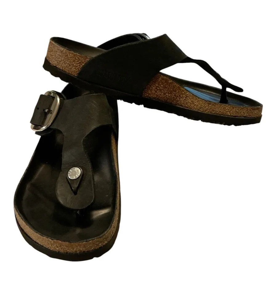 NWOT Birkenstock Gizeh Big Buckle Black Thong Sandal Size 9 (EU 40)