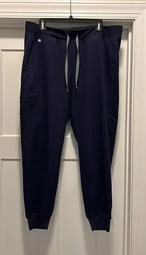 Zamora Jogger Scrub Pants Navy Blue Size XL Medical Healthcare Tie Waist