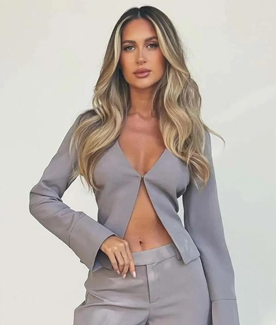 Front Closure Jacket Set