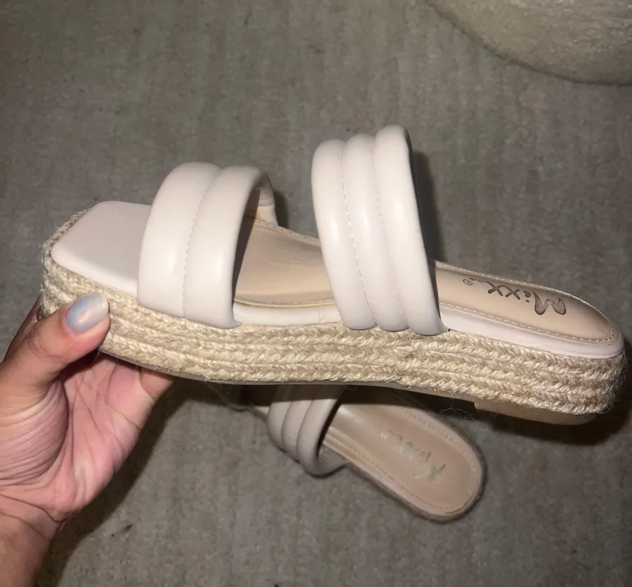 Espadrille Platform Slide Sandals Size 6.5