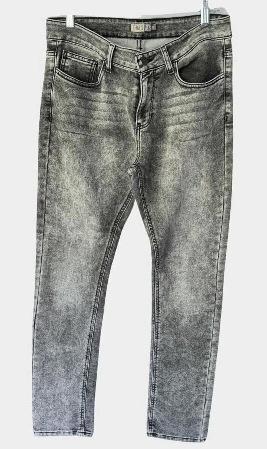 That's It Jeans Womens Sz 32 Stretch Black Wash Denim Skinny Leg Grungy
