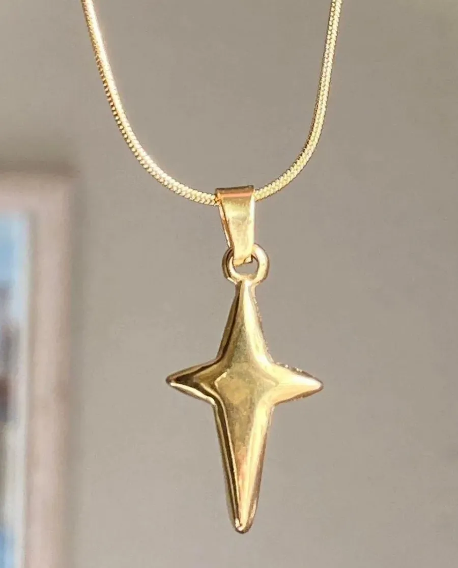 Handmade grunge y2k street style sparkle star fully stainless steel necklace✨