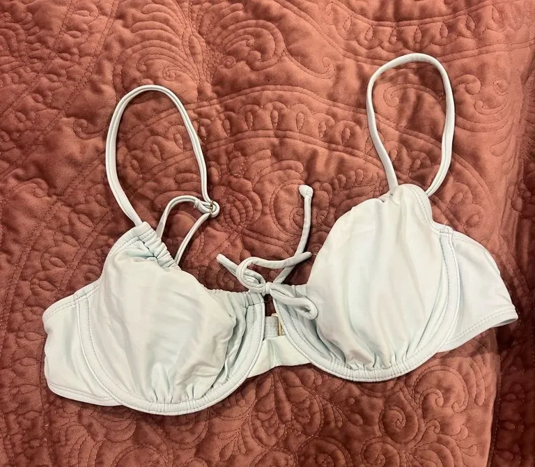 Xhilaration Light Blue Underwire Bikini Top with Front Tie