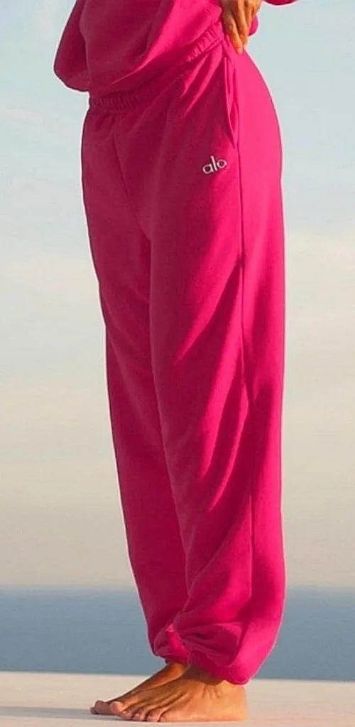 Alo Accolade Sweatpants Pink Summer Crush Hot High-Rise Waist Sweats Joggers S