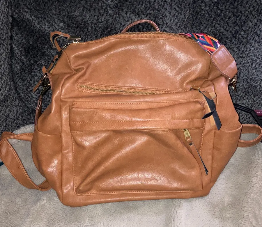 Modern+Chic Brielle Convertible Bag, Women's Backpack Purse with Shoulder Strap Tan