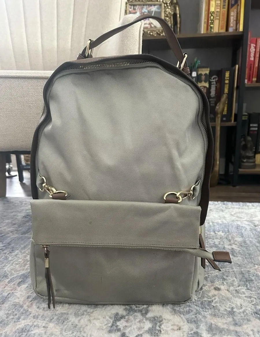 Tommy Bahama Olive Green Backpack W/Attachable Pouch