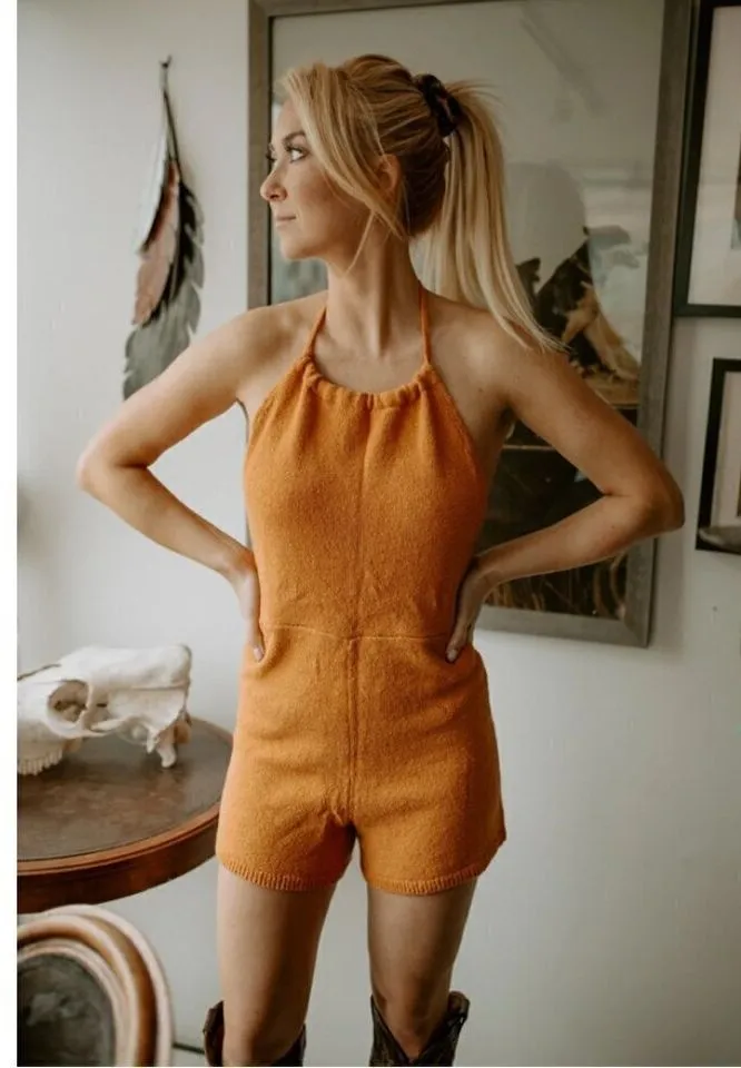 FREE PEOPLE Mina Romper in Suntan Size Large