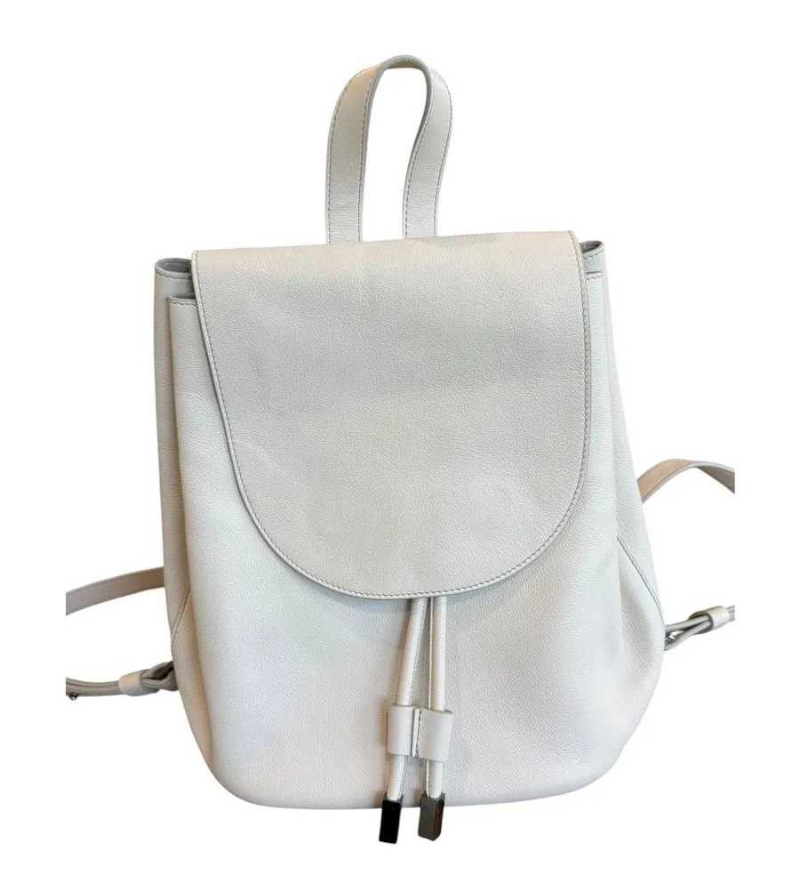 Everlane Petra Italian Leather Backpack Ivory White Minimalist Drawstring Bag