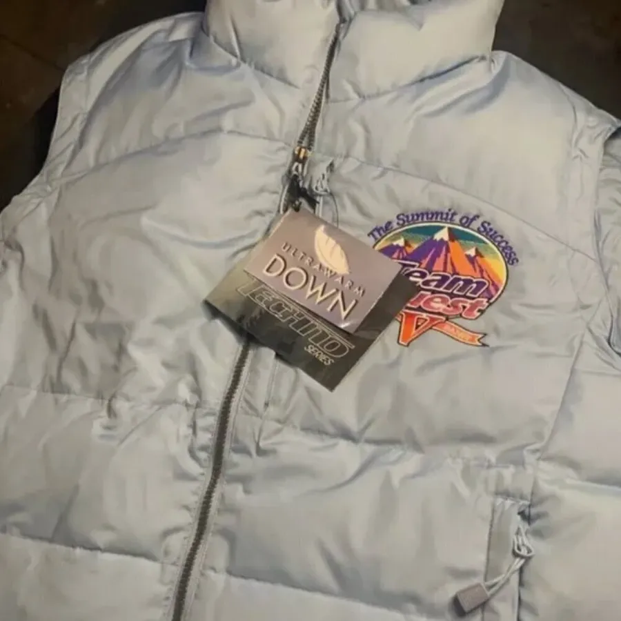 North End Puffer Vest Womens XL Light Blue Down Team Quest Banff Techno Series