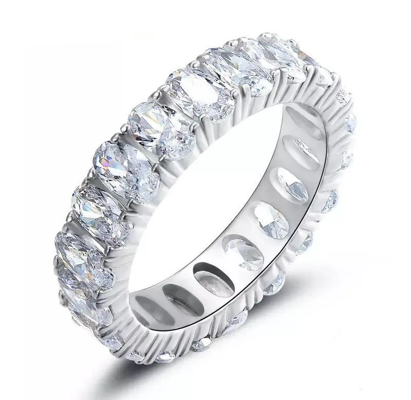 SIZE 5 925 Oval Cubic Zirconium Eternity Ring