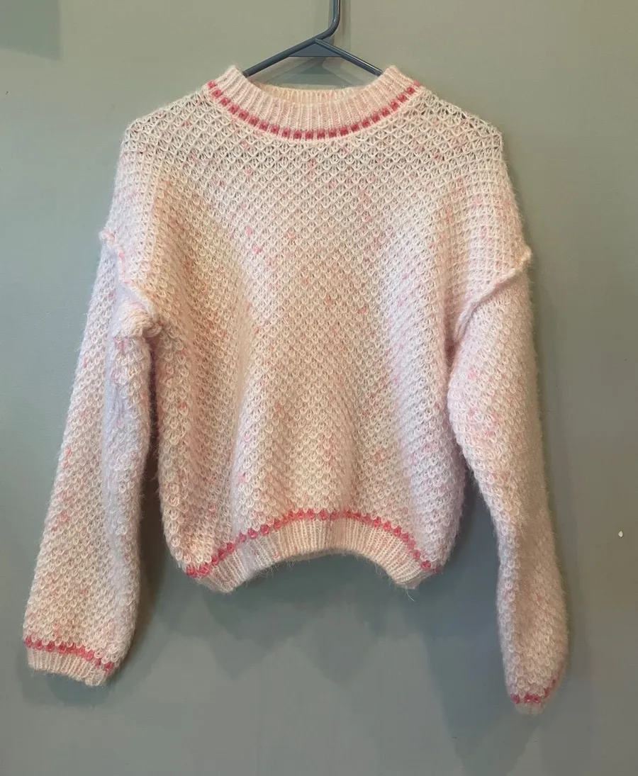 Cozy soft Pink Crewneck Knit Sweater