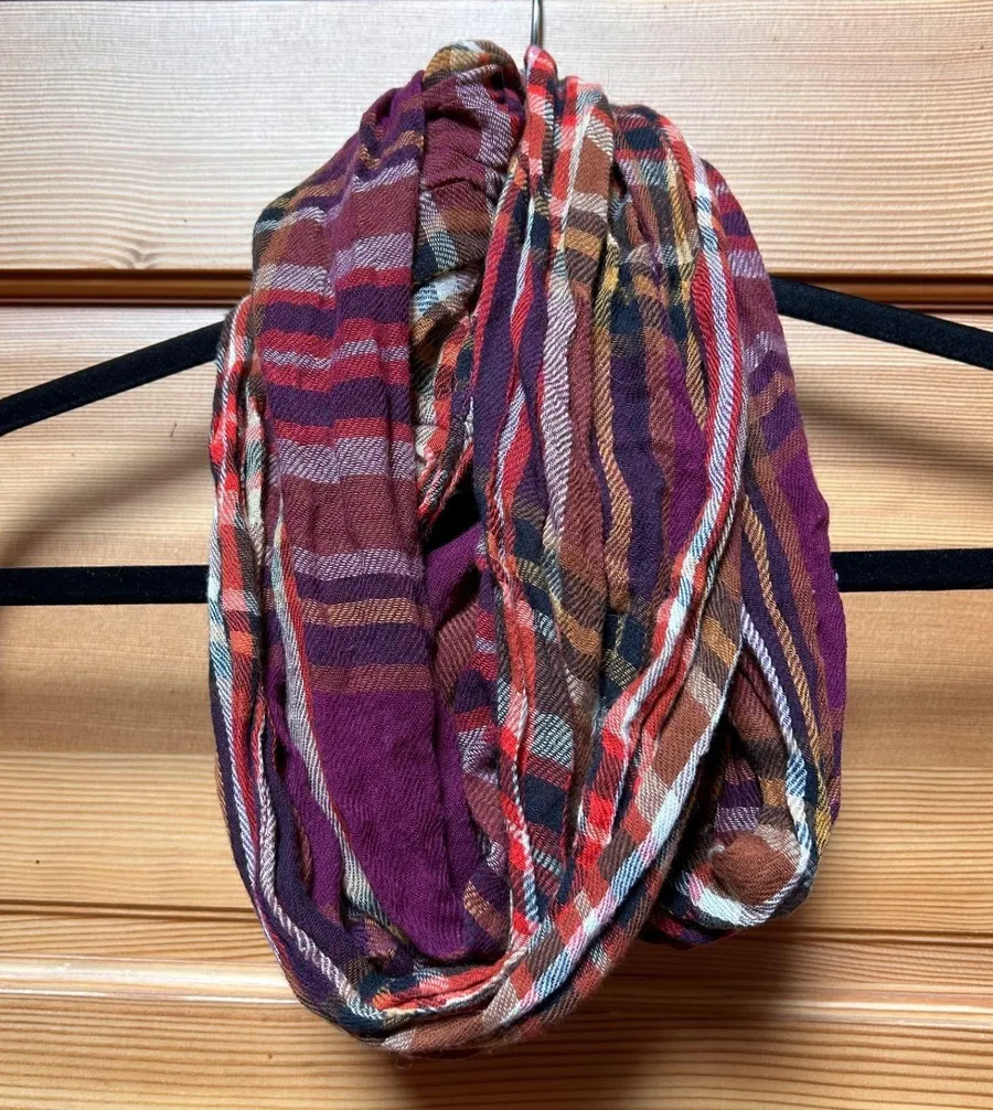 Womens Autumn Fall Colors Plaid Infinity Scarf PSL Gilmore Girls Vampire Diaries