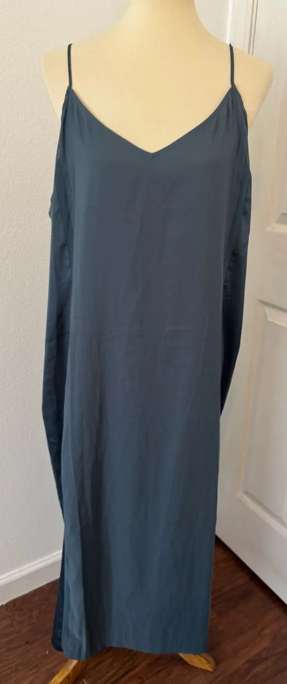 Soma Satin Shine Gown Nightgown Sleep Lightweight Soft Smooth Deep Teal NWT XL