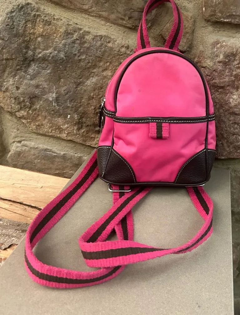 Tommy Hilfiger Bright Pink Mini Backpack with Contrast Trim Preowned