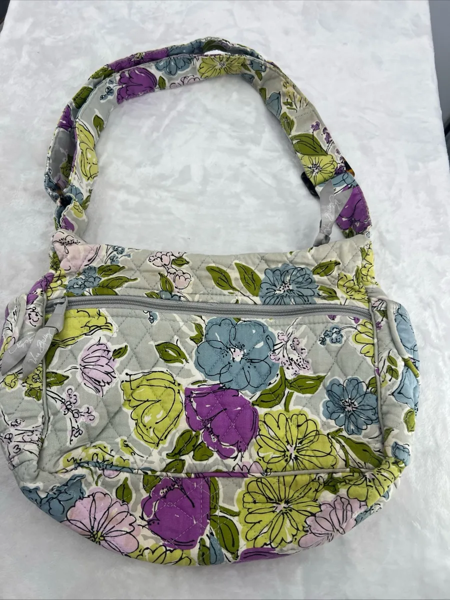 Vera Bradley Quilted Floral Crossbody in Purple, Blue & Green