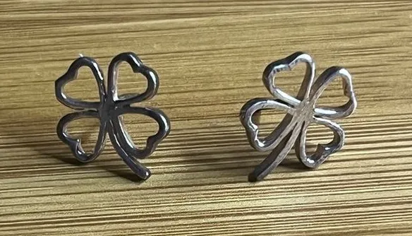 Boutique Sterling Silver Four Leaf Clover Stud Earrings |