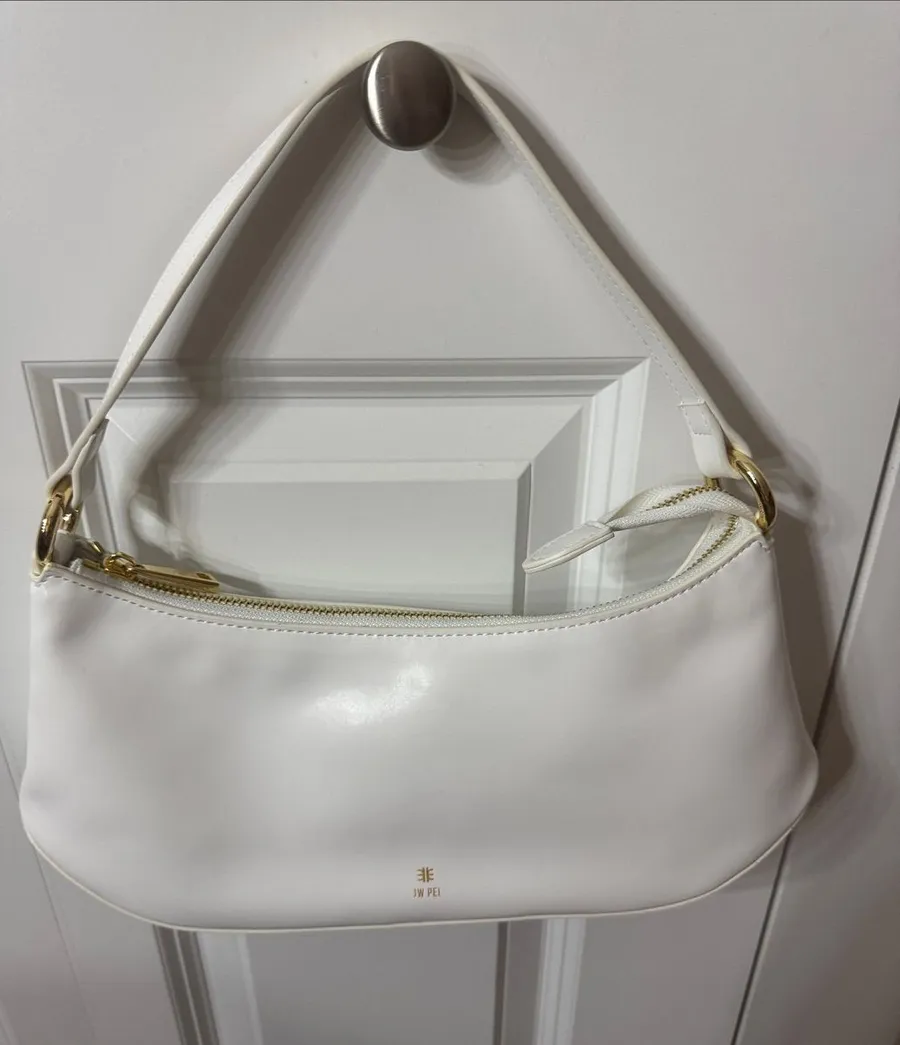 JW PEI Lily White Shoulder Bag with Gold Hardware