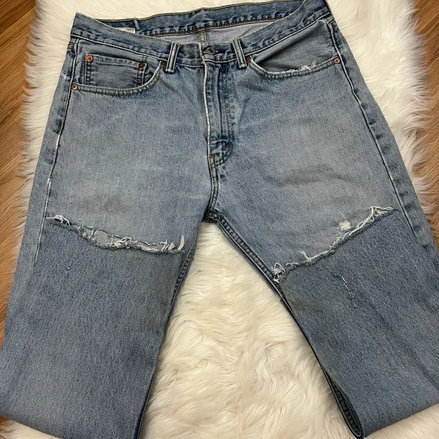 Levi’s Y2K 505 Relaxed Fit Lighter Wash Jeans DIY 35x27