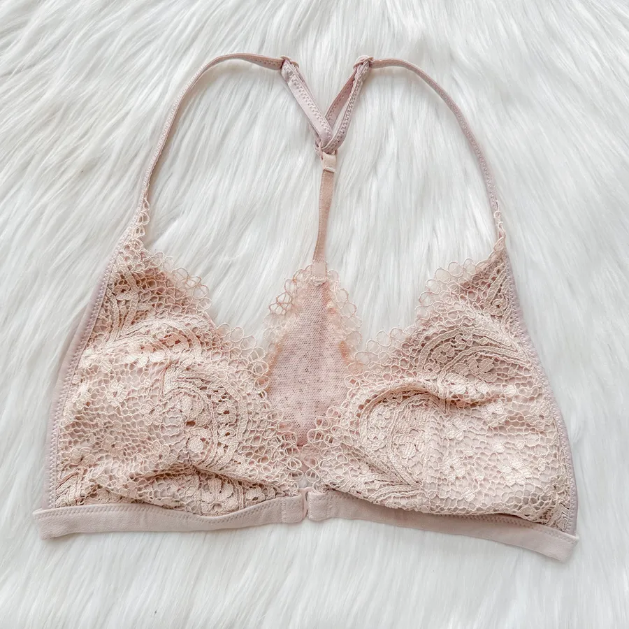 Victoria Secret light dusty pink / ivory lace bralette