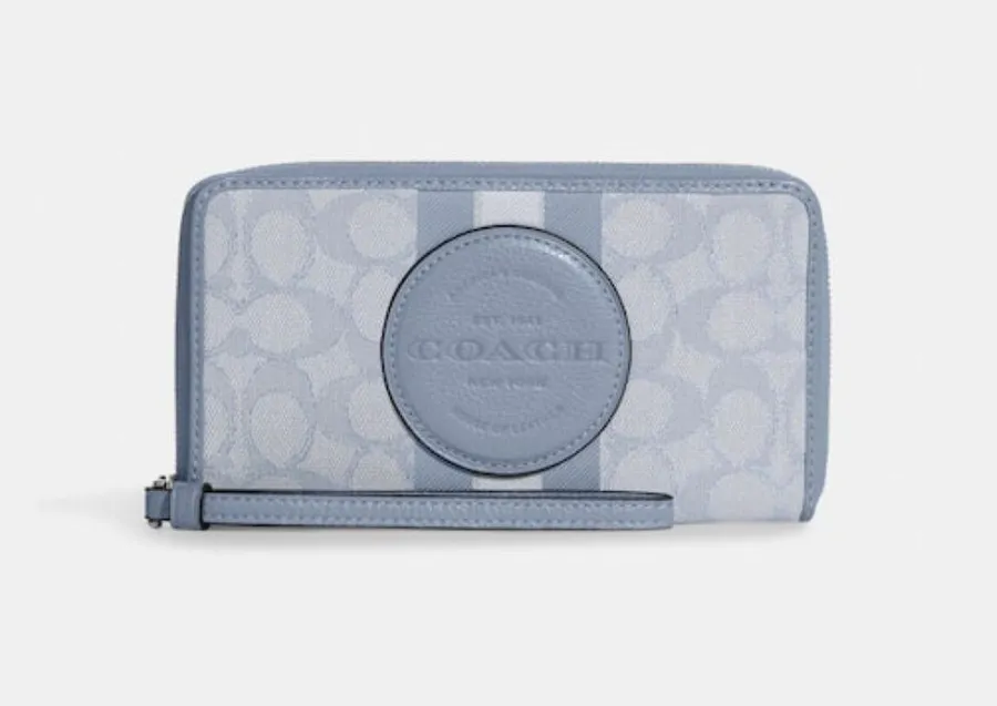 Coach Dempsey Large Phone Wallet In Signature Jacquard With Stripe And CoachC9073
