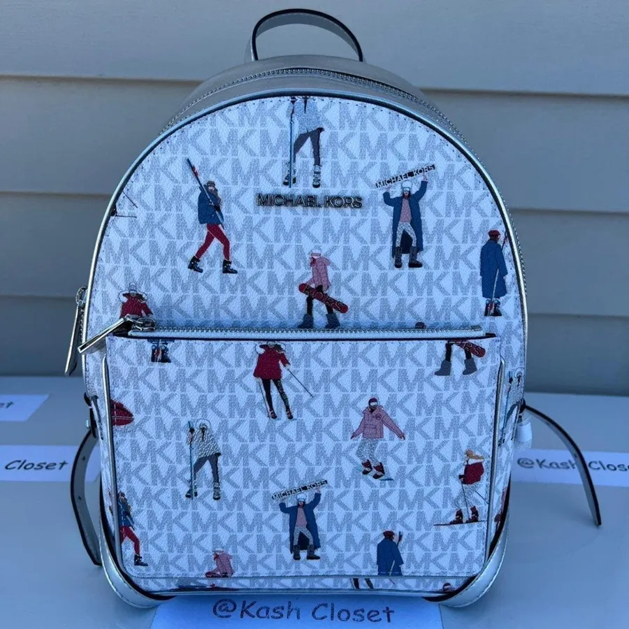 Michael Kors Bright White Multi Adina Medium Backpack