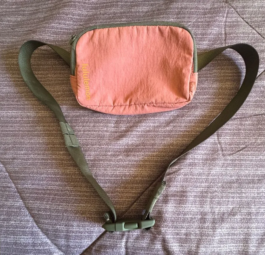 lululemon athletica Pink Kids Belt Bag with Olive Strap