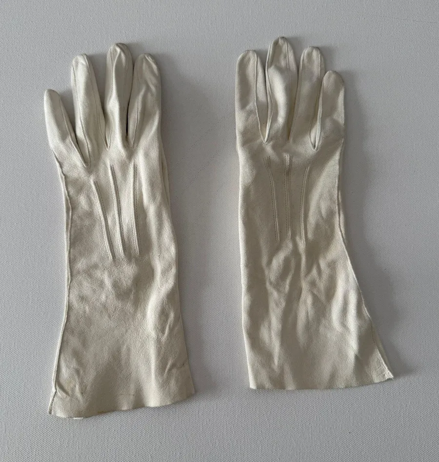 50s SMITH Vintage White Washable Doeskin Mid