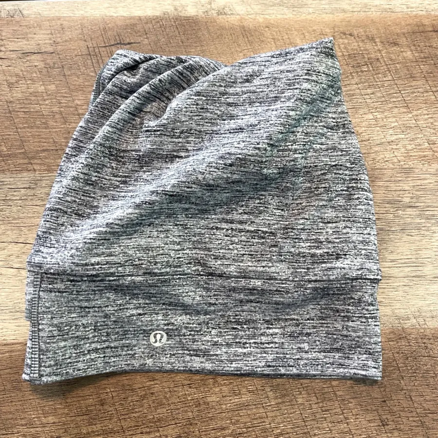 Lululemon Neck Warmer Scarf Womens OS Grey Space Dye Athletic Winter Yoga Snood
