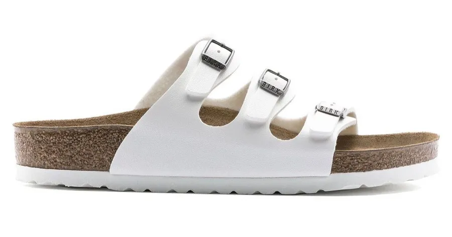 Birkenstock Florida White Birko-Flor Sandals. Size EU38. MSRP $118