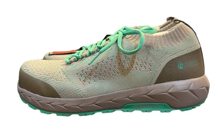 Rocky Women's Worknit Safety Shoes Size 9M Slip Resistant Gray Mint Composite