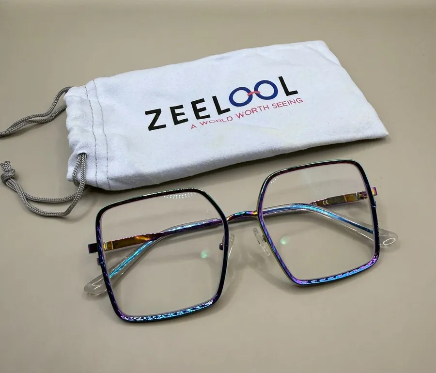 Zeelool Square Oversized Glasses in Iridescent Purple