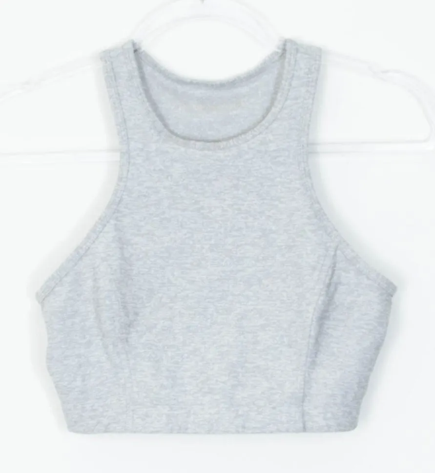 Outdoor Voices Womens Athena Crop Sports Bra Size Small Gray Heathered Running