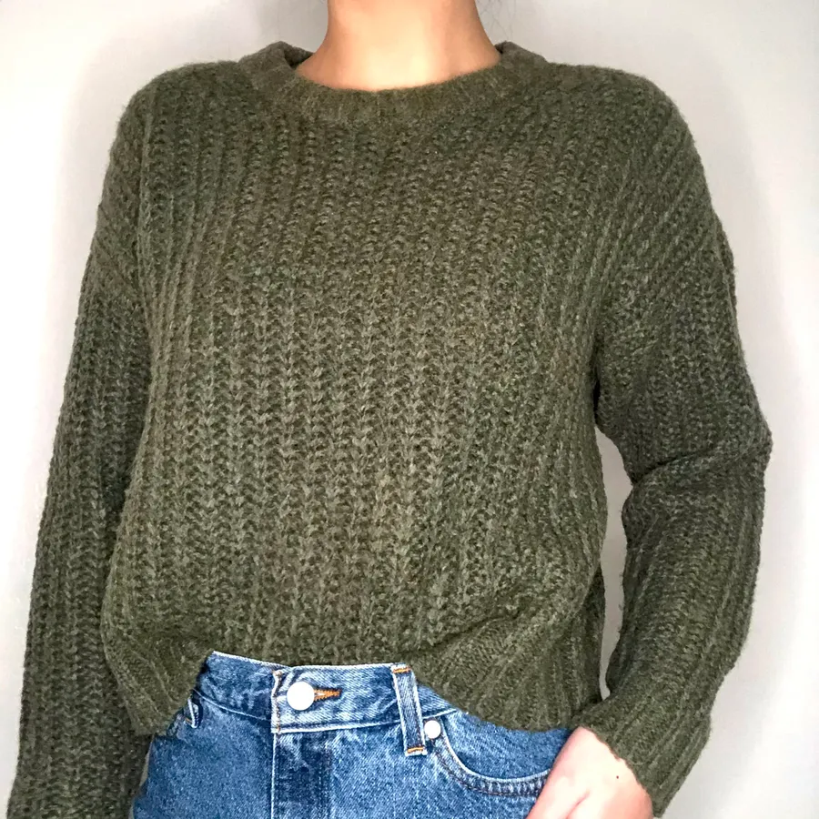 green knit american eagle wool sweater