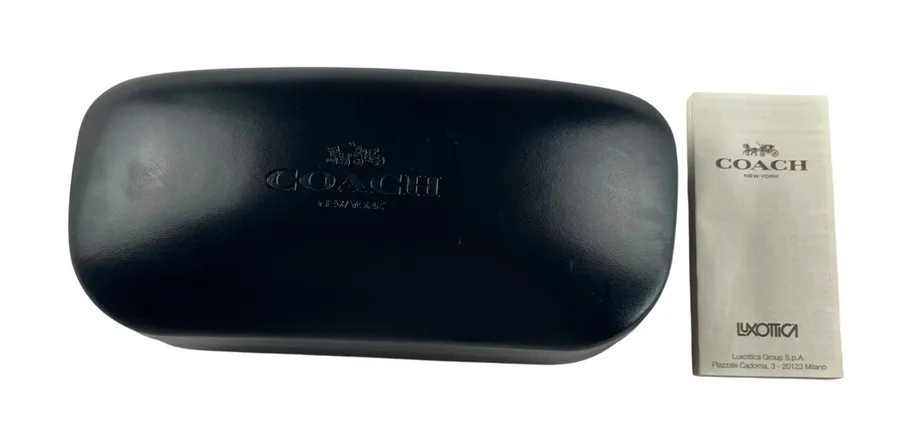 Coach Black Hard Clamshell Eyeglass Sunglasses Case with Care Booklet Luxottica