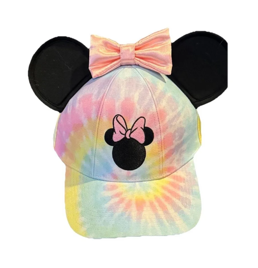 MINNIE MOUSE BASEBALL CAP HAT Adjusts Tie Dye Minnie EARS Disney Embroidered Bow