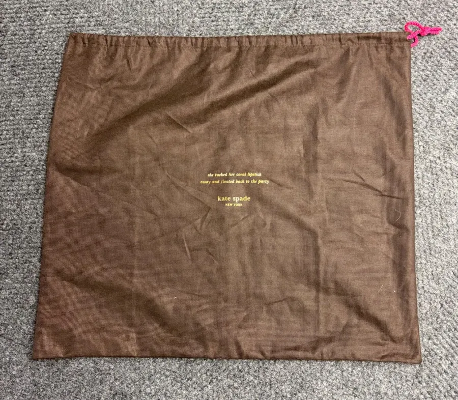 Kate Spade New York Brown Drawstring Dust Bag Large Handbag Storage Cover 20x17