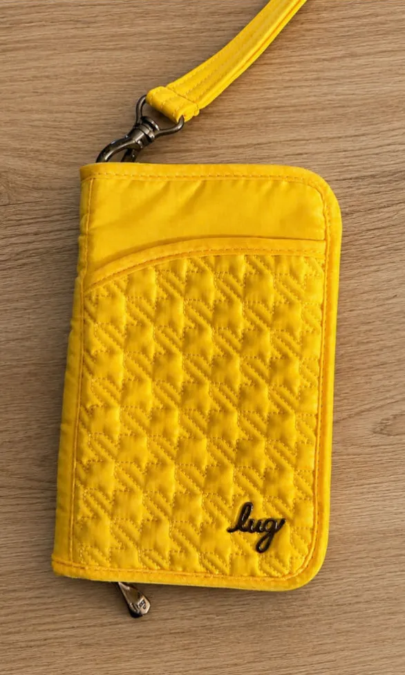 Lug Tandem SE Yellow Quilted RFID Wristlet Wallet NWOT