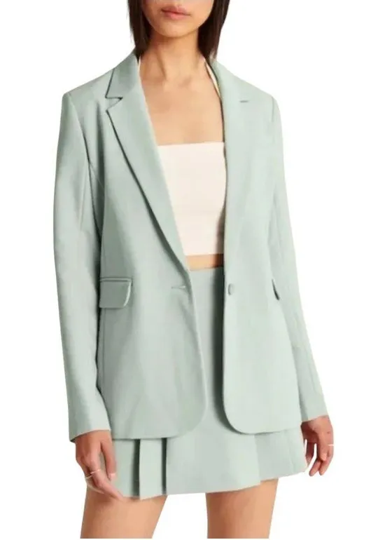 Abercrombie & Fitch Relaxed Suiting Blazer Mint Green Size M NWT Minimalist Cute