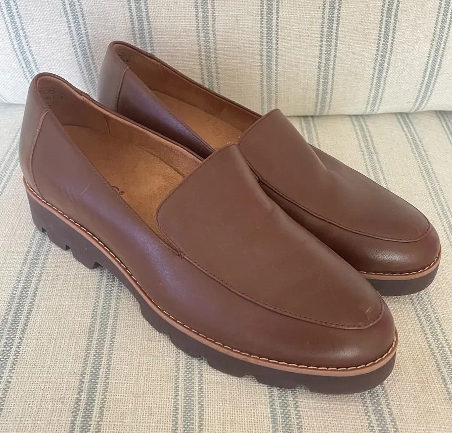 Vionic Kensley Women's Loafers Brown Nappa Leather Size US 8 Orthotic