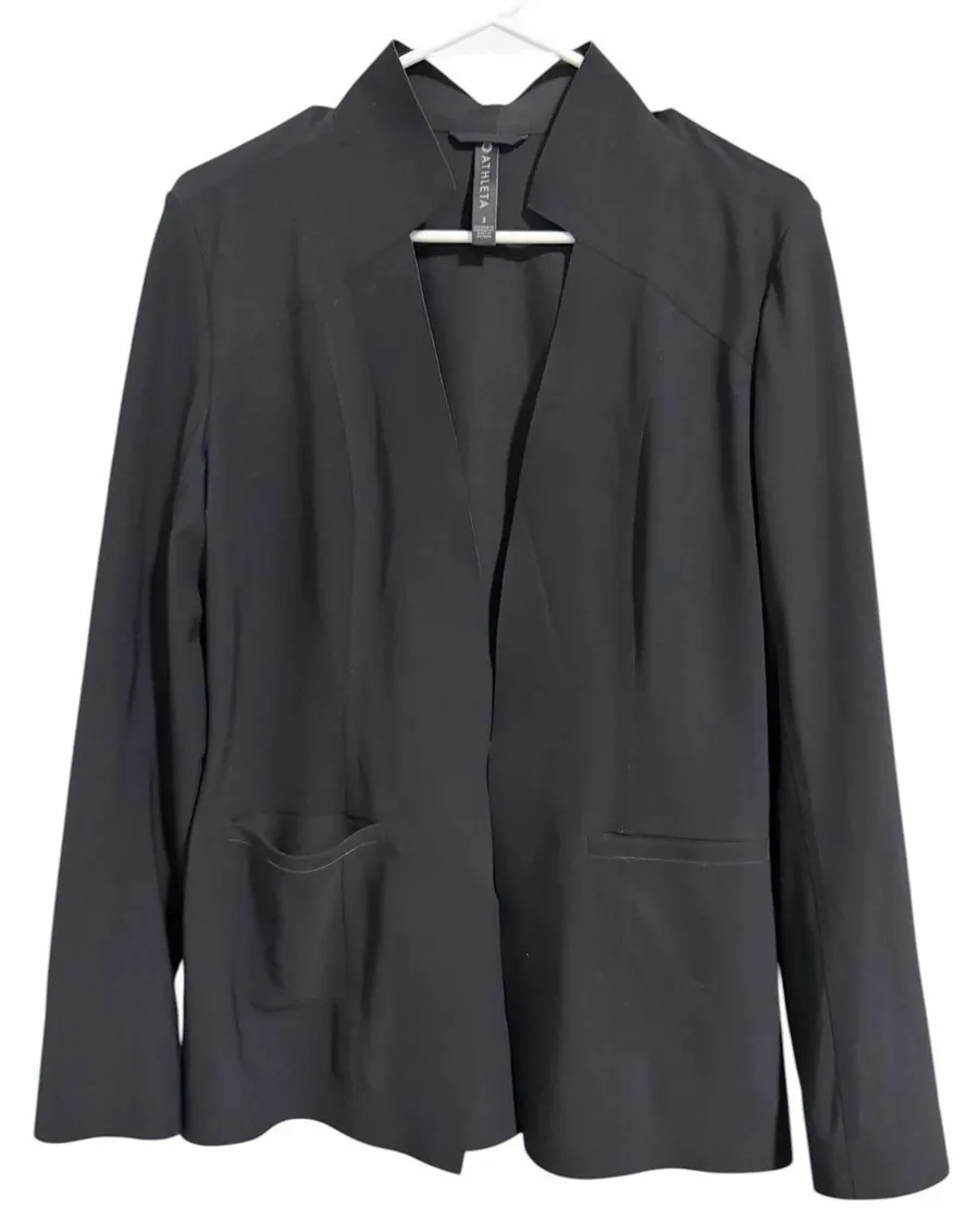 ATHLETA Cosmic Blazer Open Front Stretch Black Women's Size 8
