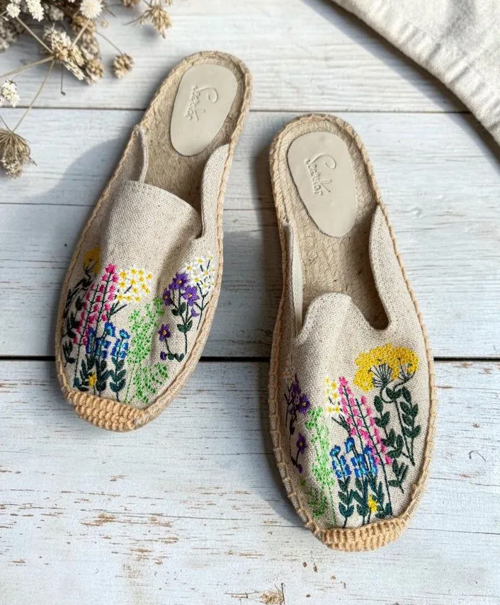 SEASTAR Floral Espadrilles Flat Size 10 Shoes Womens Tan