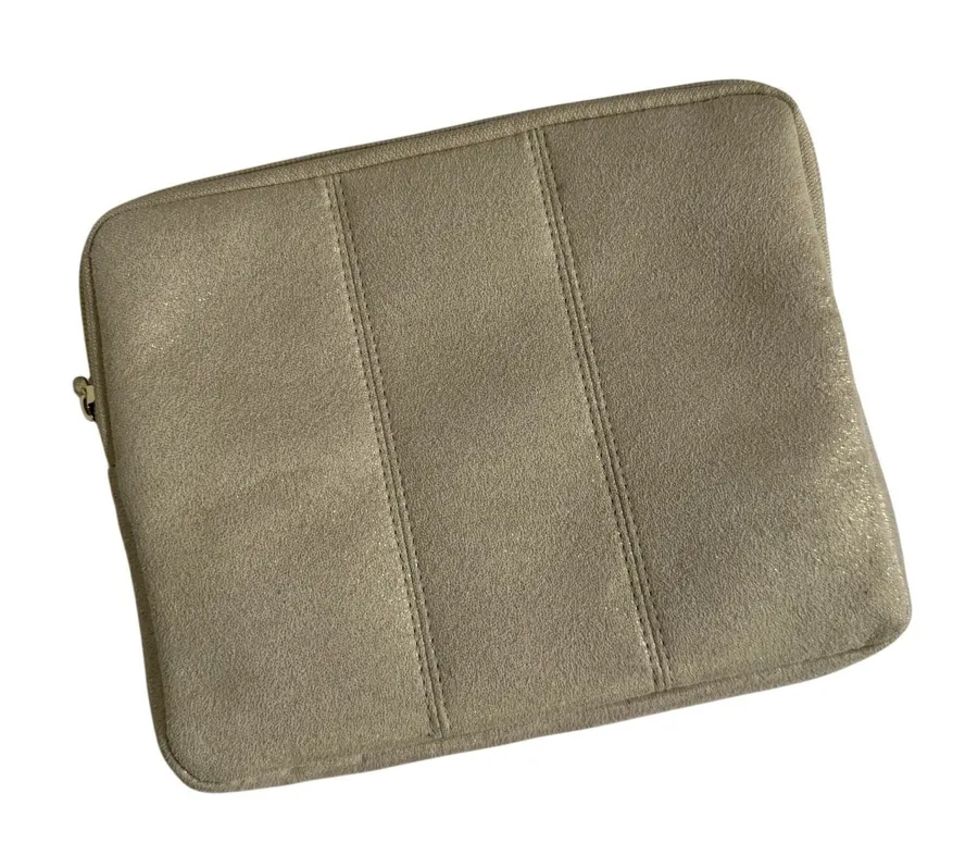 Bvlgari Women's Cosmetic Pouch Gold One Size Makeup Travel Bag Organizer Zip New