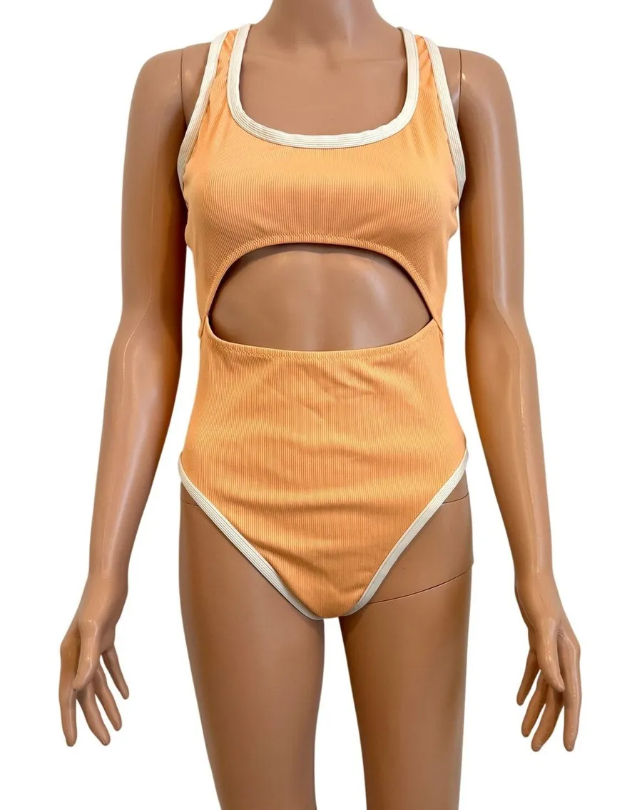 Madewell small Second Wave cutout ribbed one piece swimsuit SW2 3456
