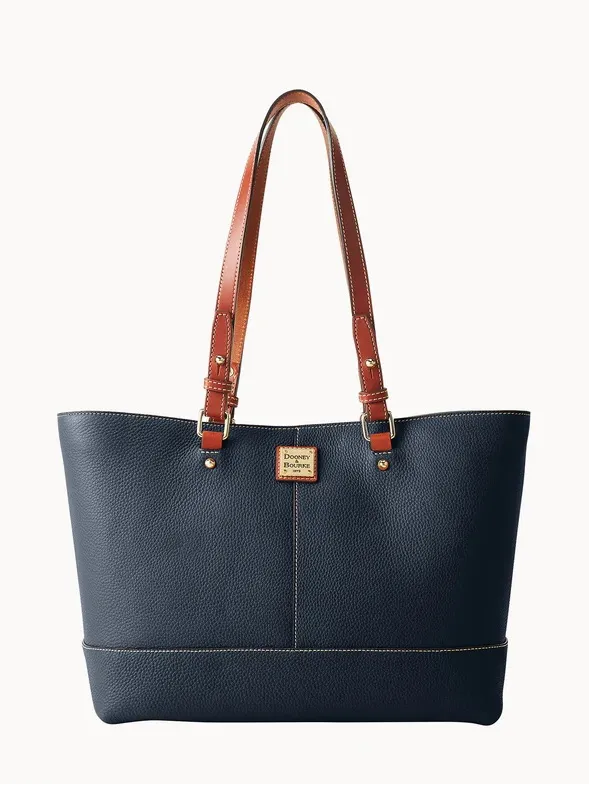 NWT Dooney & Bourke Pebble Grain Chelsea Shopper Tote Bag - Midnight Blue