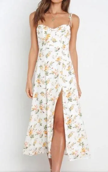 Petal + Pup Floral Lucas Tie Strap Midi Dress Sz 4